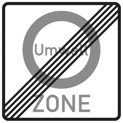 Verkehrszeichen 270.2 Ende einer Verkehrsverbotszone zur Vermeidung schädlicher Luftverunreinigungen in einer Zone - 840x840 Randform RA2