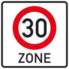 Verkehrszeichen 274.1 Beginn einer Tempo 30-Zone - 600x600 Randform RA1