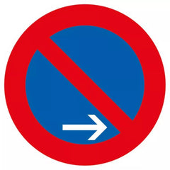 Verkehrszeichen VZ286-20 Eingeschränktes Haltverbot Ende, Aufstellung rechts - RD 420 2 mm RA2