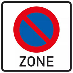 Verkehrszeichen 290.1 Beginn eines eingeschränkten Haltverbots für eine Zone - 600x600 Randform RA1 Astifol