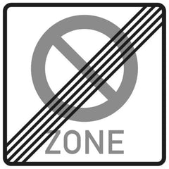 Verkehrszeichen 290.2 Ende eines eingeschränkten Haltverbots für eine Zone - 600x600 Randform RA2 Astifol