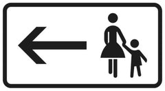 Verkehrszeichen 1000-12 Fußgänger Gehweg gegenüber benutzen, linksweisend - 231x420 2 mm RA2