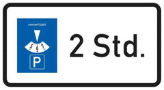 Verkehrszeichen VZ1040-32 Parkscheibe … Stunden - 231x420 2 mm RA1 Astifol