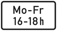 Verkehrszeichen VZ1042-33 Zeitliche Beschränkung - 231x420 2 mm RA2