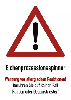Eichenprozessionsspinner Warnung vor ..., Aluminium, 210x297 mm