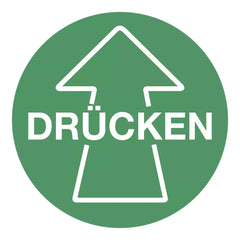 Piktogramm Drücken mit Pfeil, Kombischild