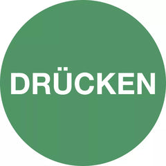 Piktogramm DRÜCKEN, Textschild