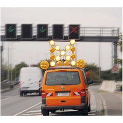 LED-Blinkpfeil LP15-W NiBus Wandbefestigung Leuchtkreuz Funkhandsteuerung
