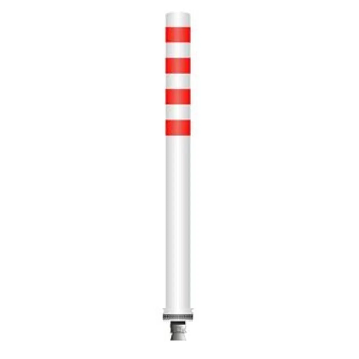 Flexible Poller Traffic NS, H 1000 mm x ø 80 mm, weiß mit rote Relexfoliestreifen Typ 2