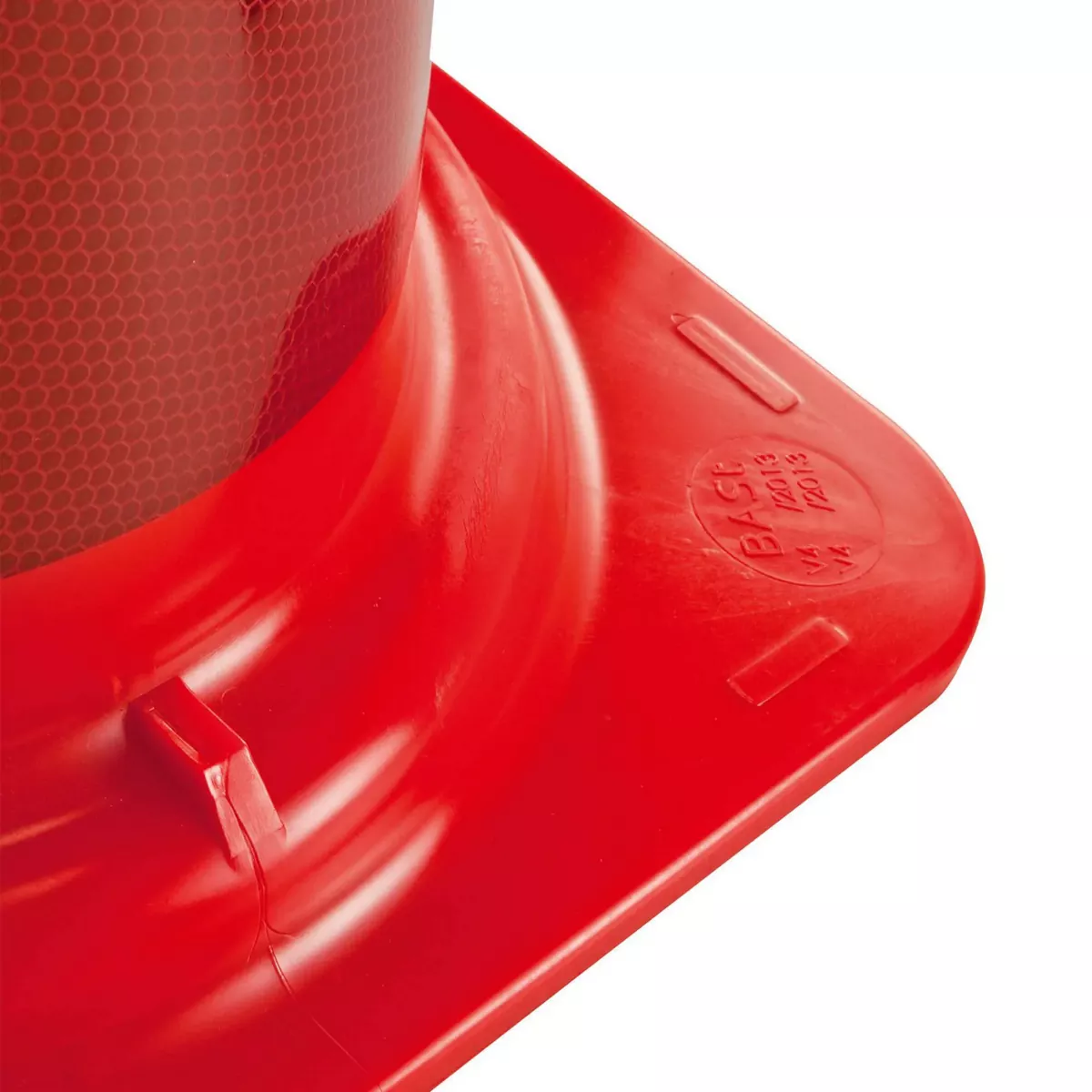 Morion-Leitkegel-EU, 500 mm, rot-orange, einteilig, Kegel aus PVC, vollflächig rot-weiß reflektierend, Typ A, Gewichtsklasse II, nach TL-Leitkegel und DIN EN 13422 BASt geprüft: V4 19/2013