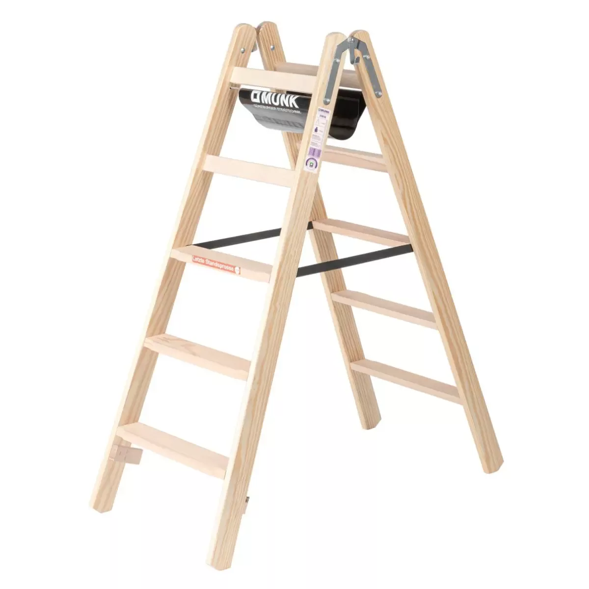 Stufen-Stehleiter Holz beidseitig begehbar 2x3 Stufen