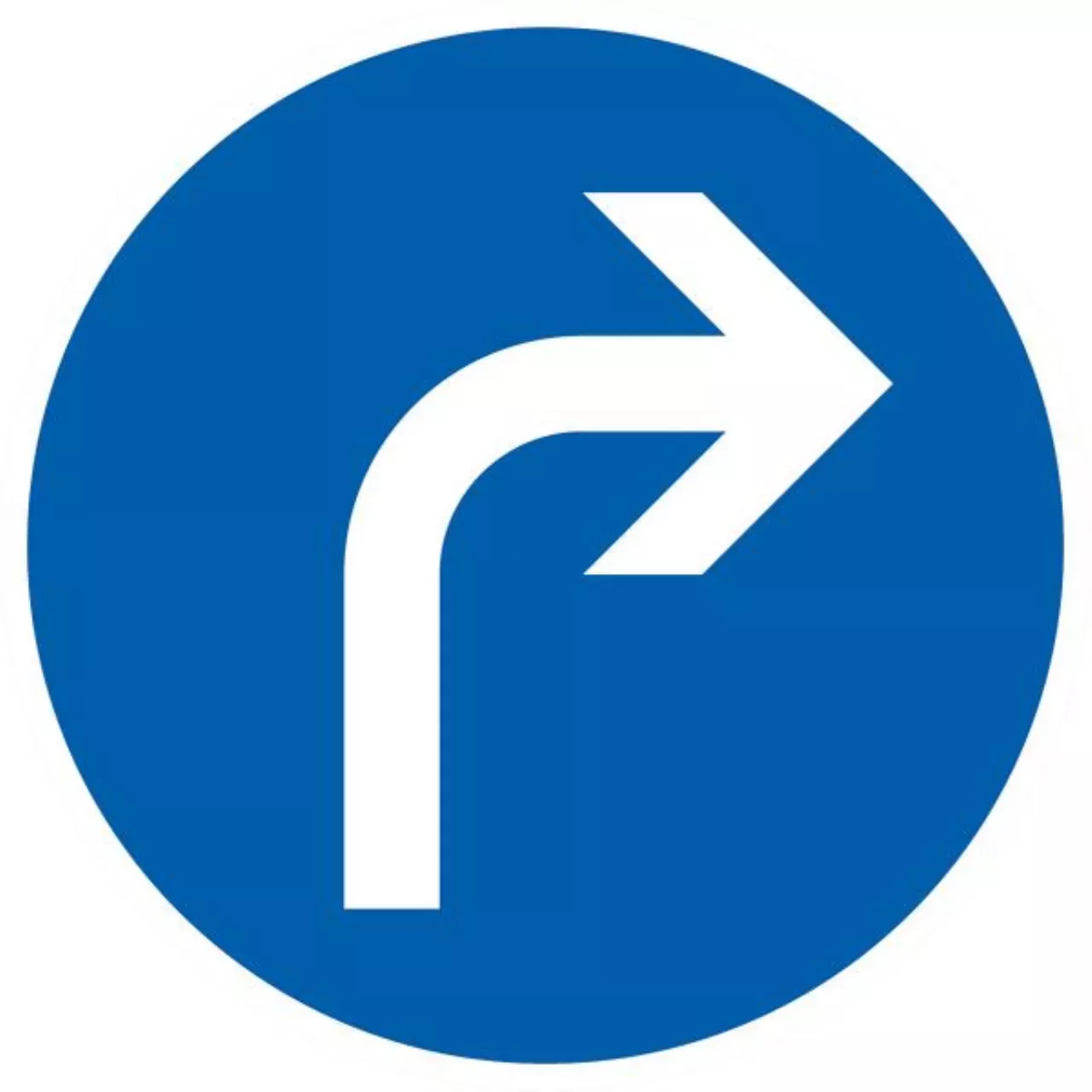 Verkehrszeichen 209 Vorgeschriebene Fahrtrichtung  rechts - RD 600 2 mm RA2