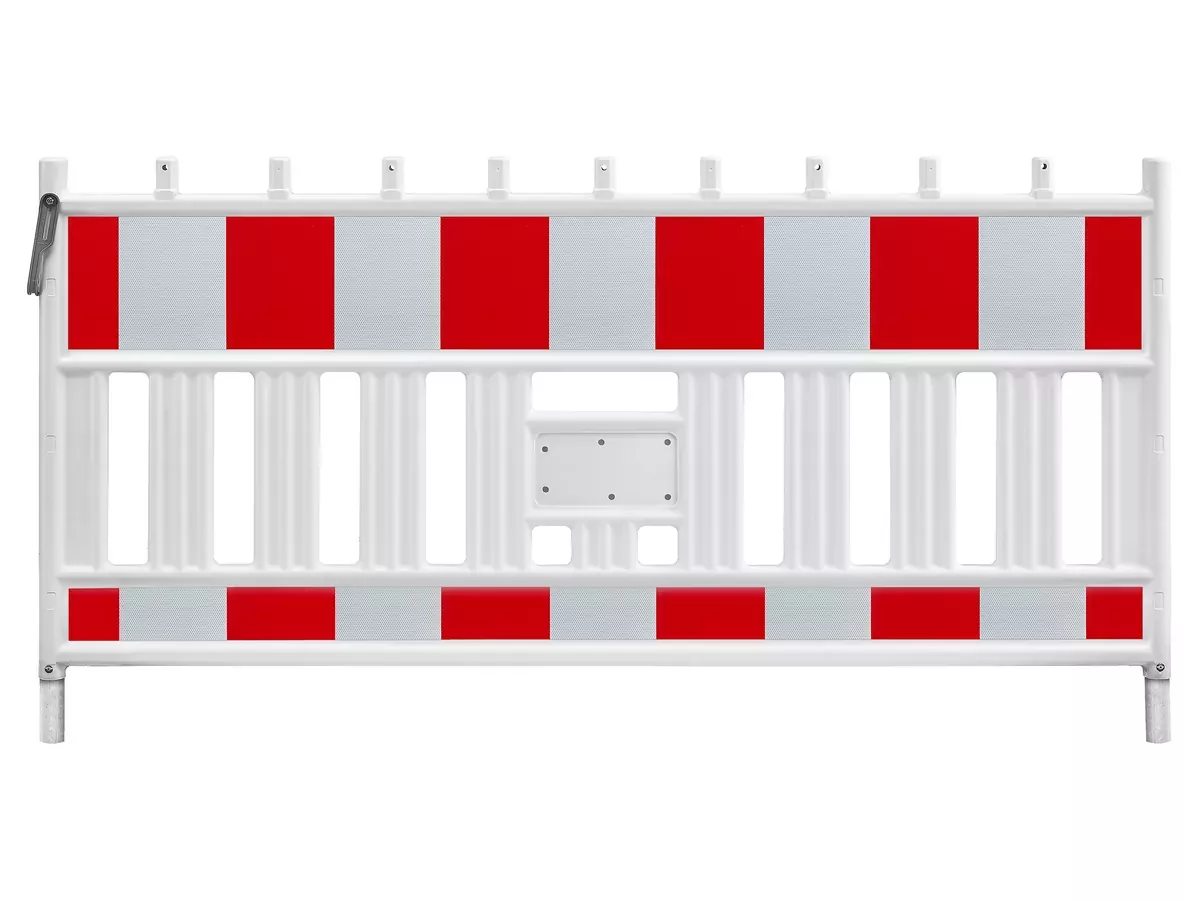 Absperrschrankengitter Future, 1.600 mm, weiß, RA1, weiß-rot