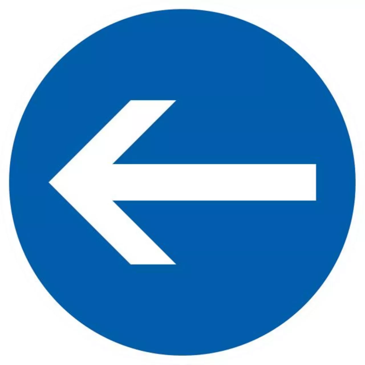 Verkehrszeichen 211-10 Vorgeschriebene Fahrtrichtung  hier links - RD 600 2 mm RA2