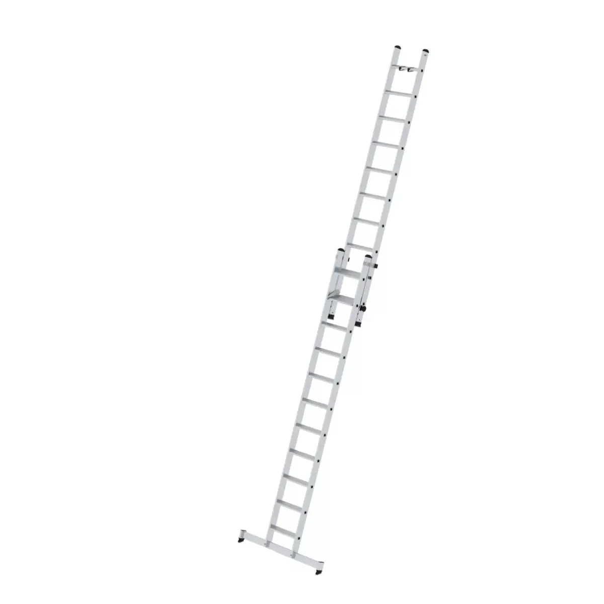 Stufen-Schiebeleiter 2-teilig mit nivello®-Traverse 1x11 + 1x10 Stufen